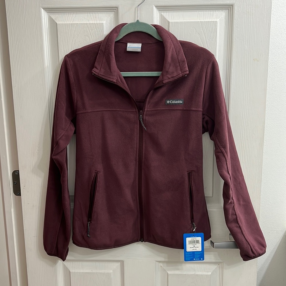Columbia Maroon Zip up Sweater NWT